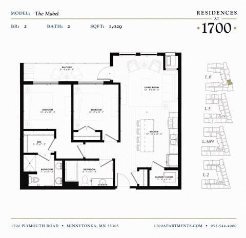 The Mabel Floor plan at Residences at 1700, Minnetonka